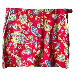 Polo Golf Ralph Lauren Women’s 12 Red Paisley Print Preppy Casual Active Skort